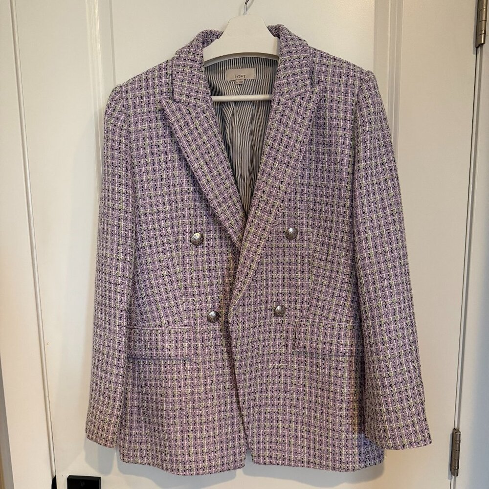 Like New Double-Breasted Lilac Blazer - Size 10 (Great for Easter)